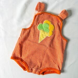 Vintage Carters Terry Cloth Ice Cream Summer Pool Romper Sz 6 mo